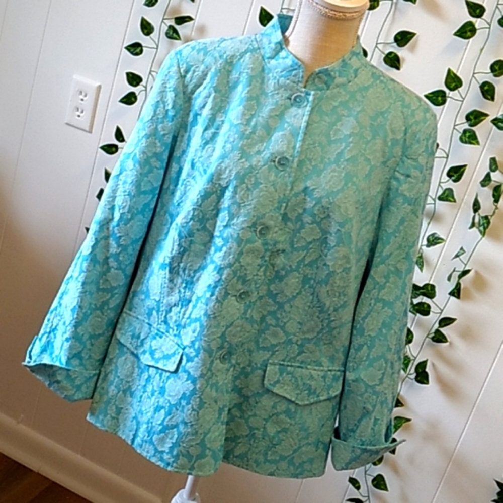 DIALOUGE BLUE SZ 1X WAIST SUIT COAT